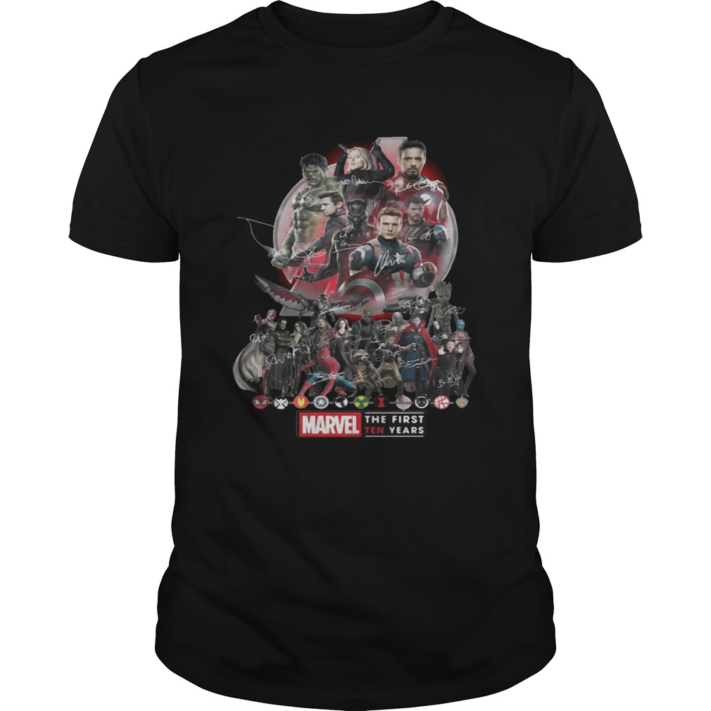 Marvel Avengers Endgame the first ten years shirts