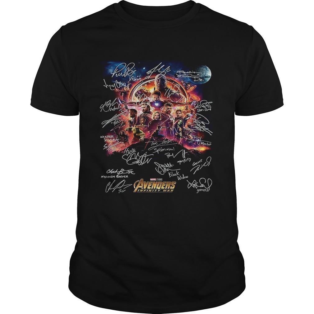 Marvel avengers infinity war signature all heroes t shirts