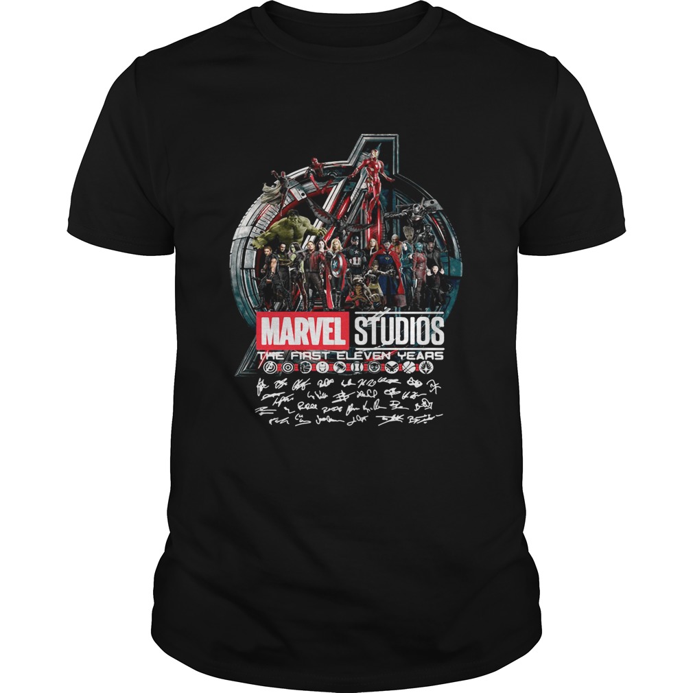 Marvel studios the first eleven years all characters’ signature Avengers shirts