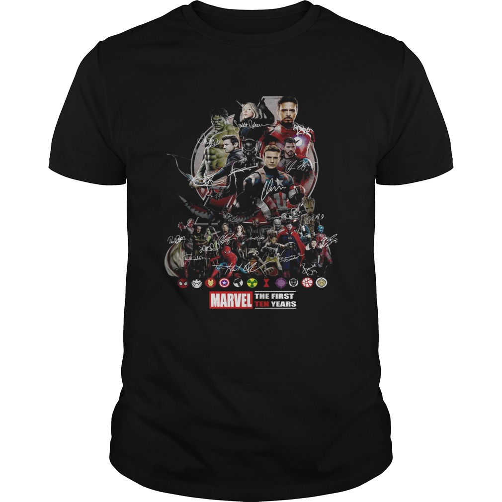 Marvel the first ten years all characters’ signature Avengers shirts