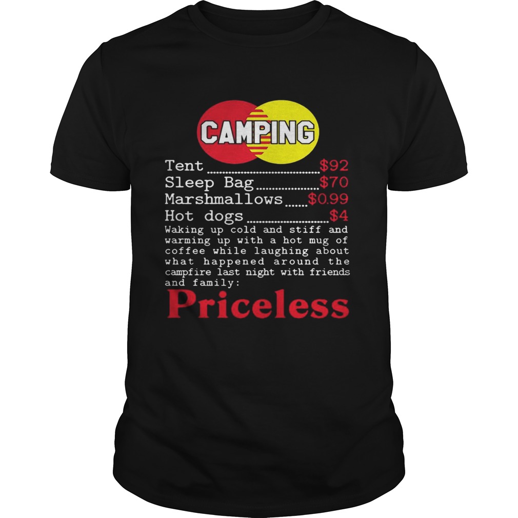 Mastercard Camping Priceless shirts