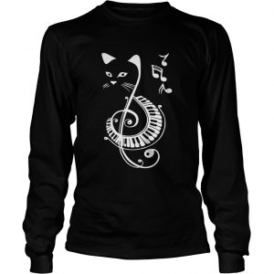 Musical Notes Cat longsleeve tee