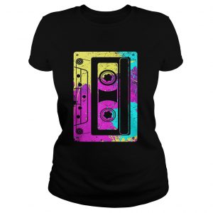 Nice Vintage Retro Music Cassette Tapes Mixtape 80s and 90s ladies tee