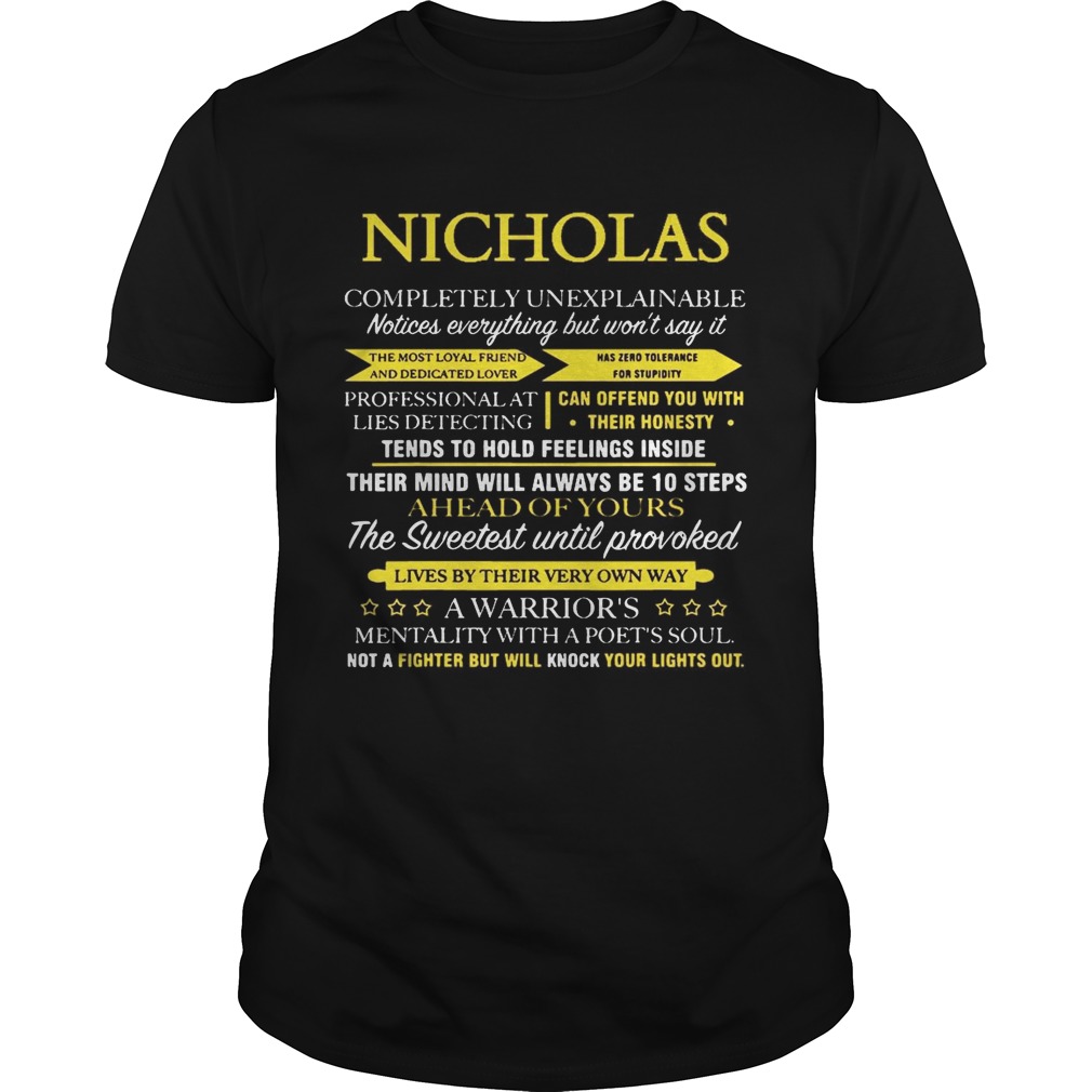 Nicholas completely unexplainable shirts