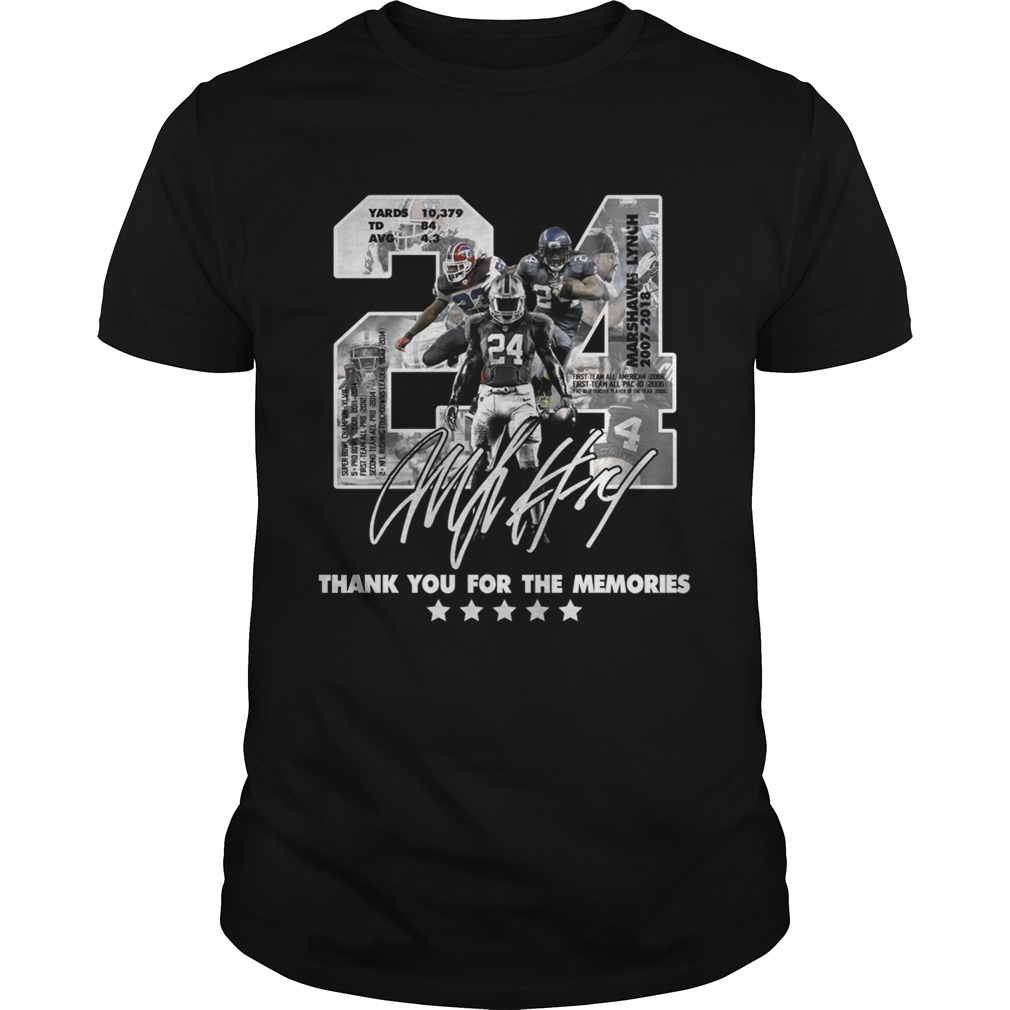 Official 24 Marshawn Lynch thank you for the memories shirts