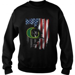 Oregon Ducks inside American flag sweatshirt