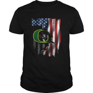 Oregon Ducks inside American flag unisex