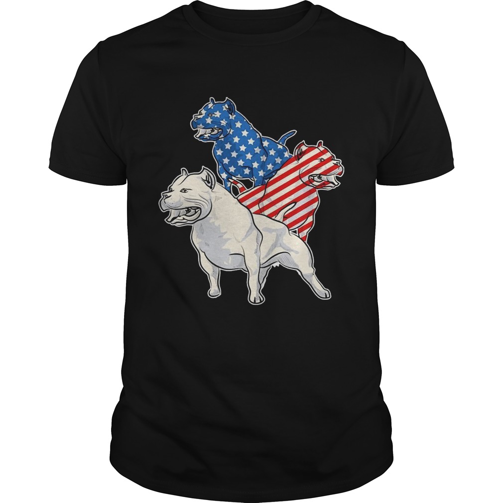 Pit Bull American Flag T-shirts