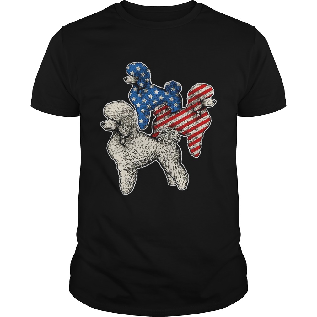 Poodle American Flag T-shirts