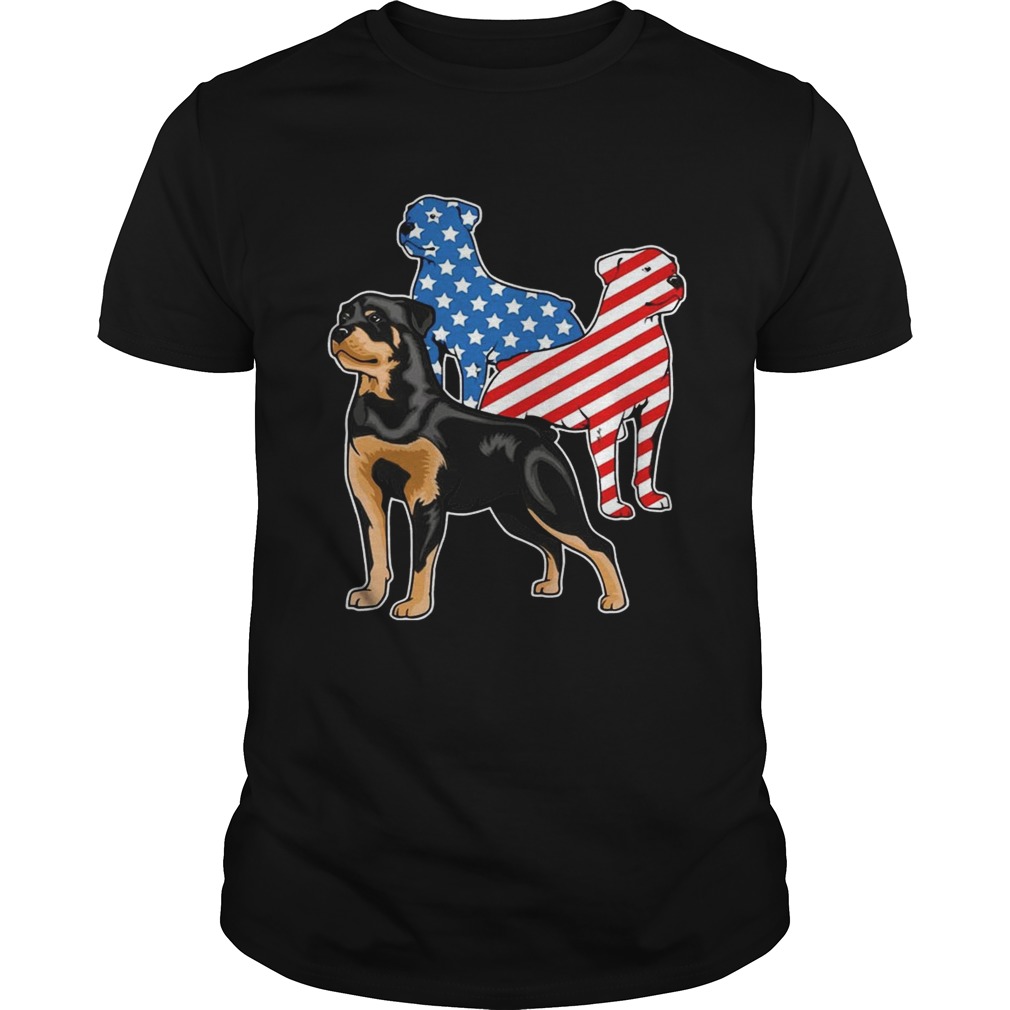 Rottweiler American Flag T-shirts