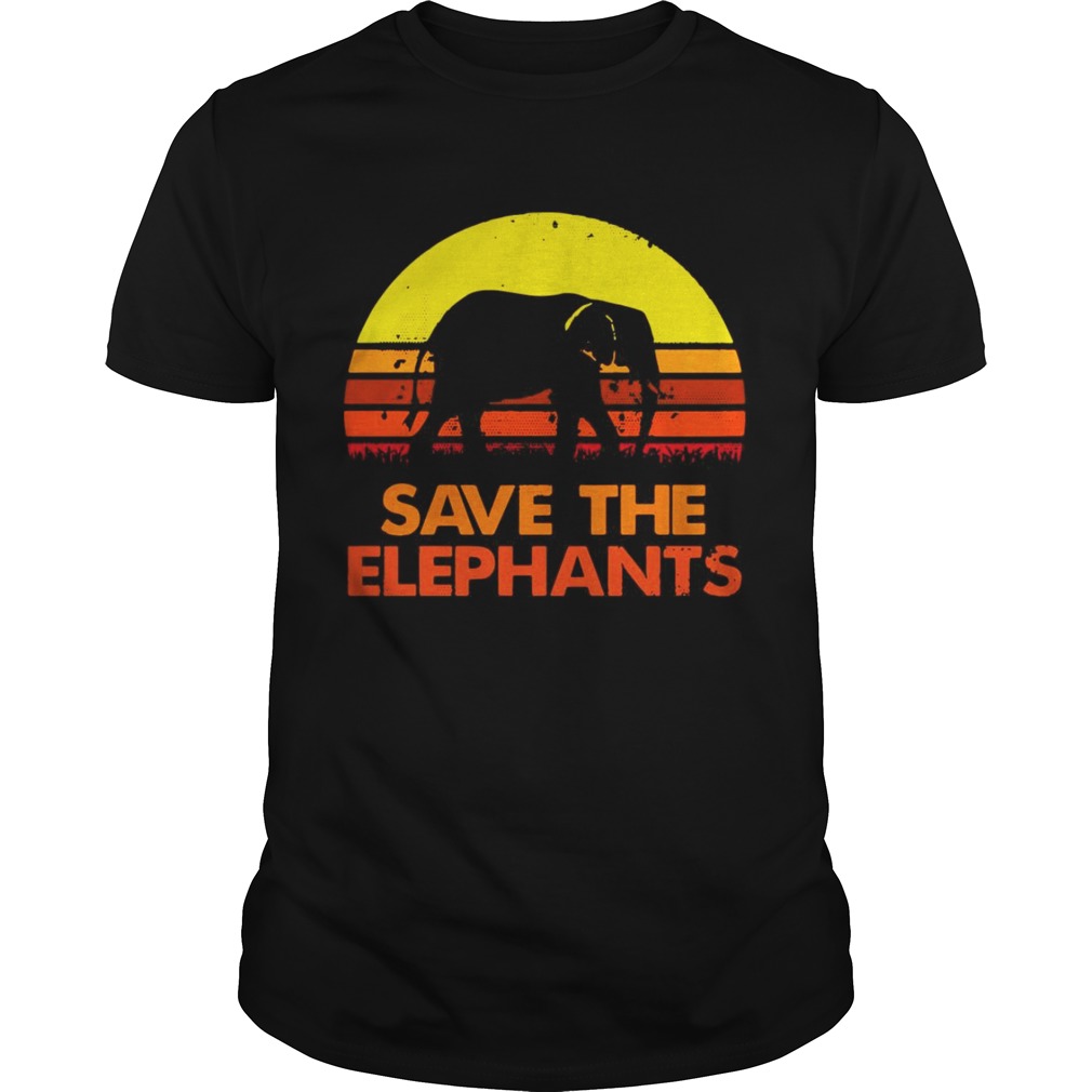 Save the elephants vintage sunset shirts