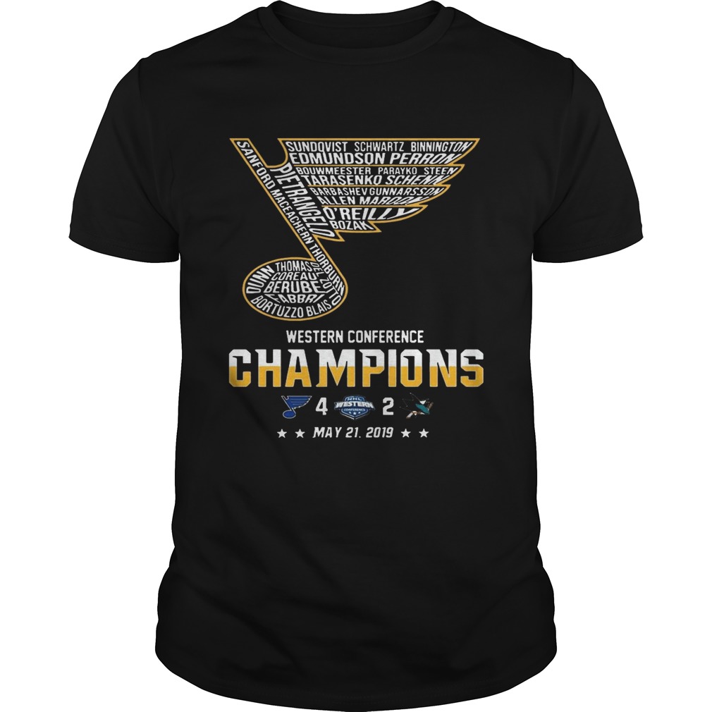 St. Louis Blues Western Conference Champions 2019 Hockey T-shirts