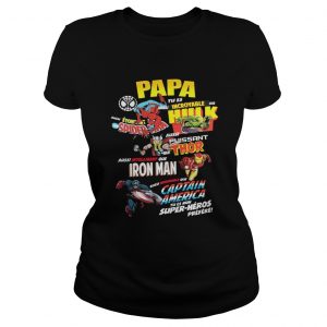 Superhero Daddy Marvel Comic Characters ladies tee