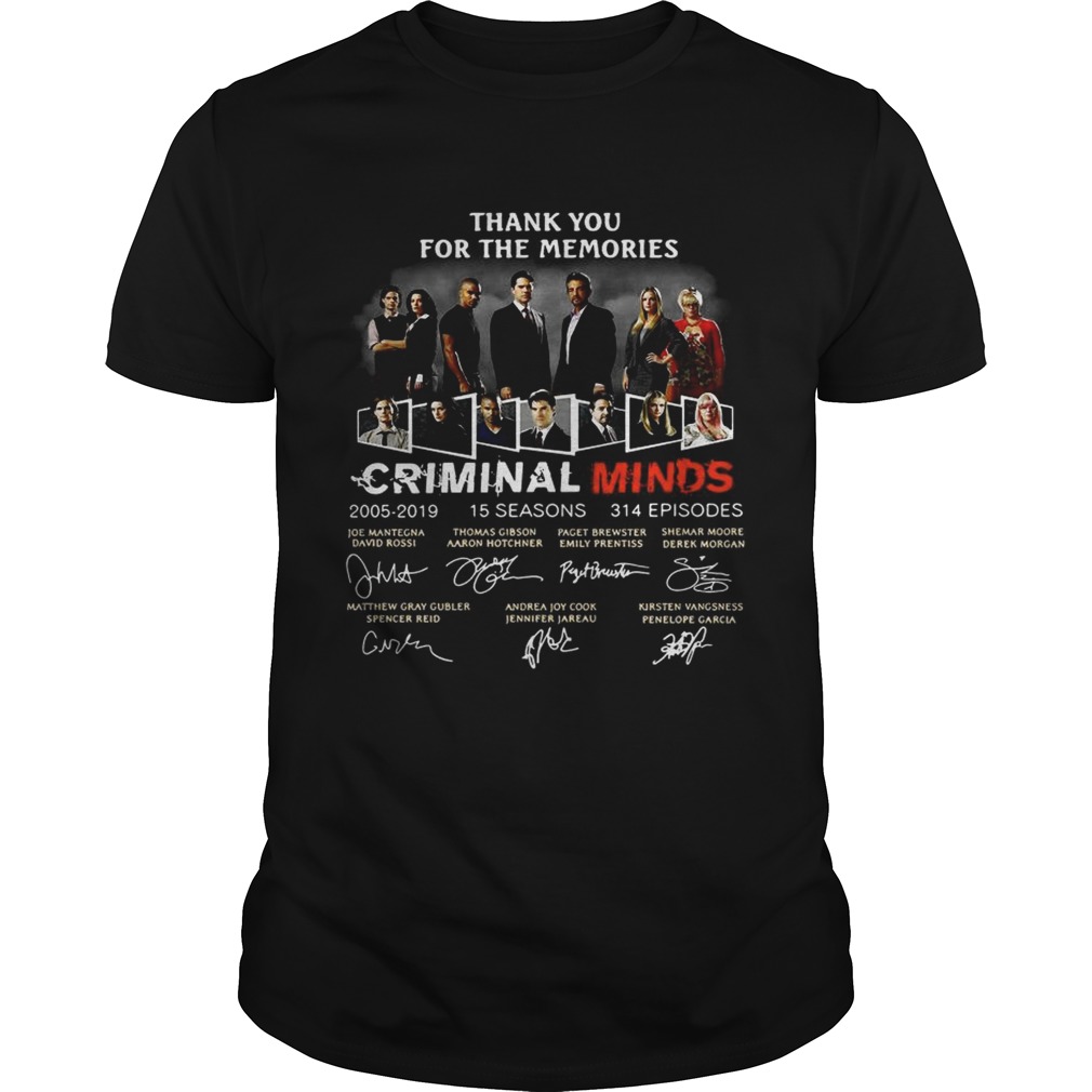 Thank you for the memories Criminal Minds 2005-2019 signature shirts