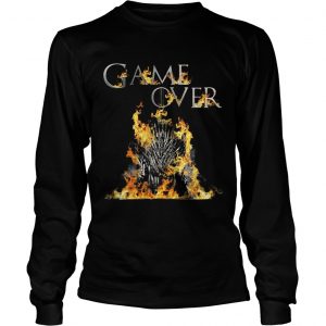 The Iron Throne burnt game over Game of Thrones longsleeve tee