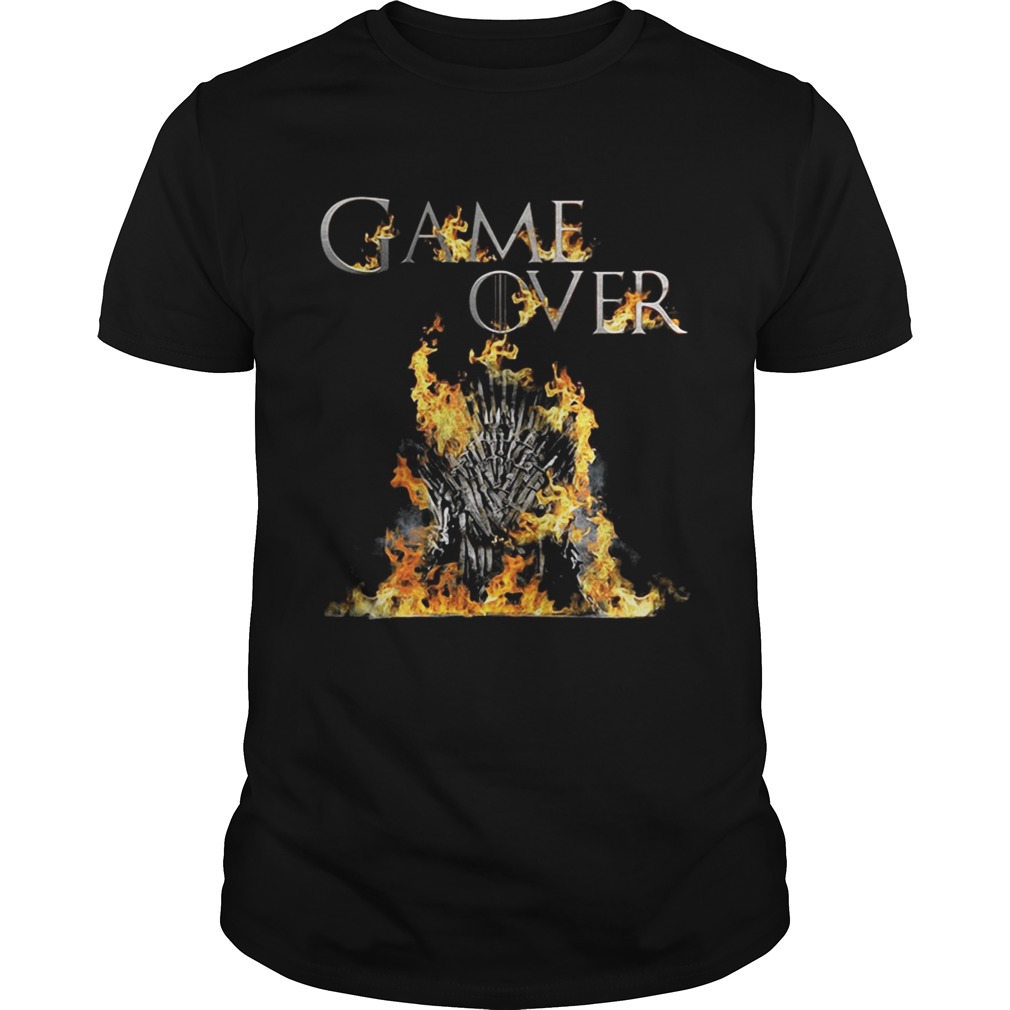 The Iron Throne burnt game over Game of Thrones shirts