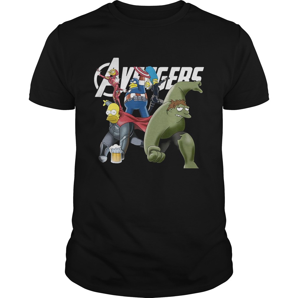 The Simpsons Marvel Avengers Endgame shirts