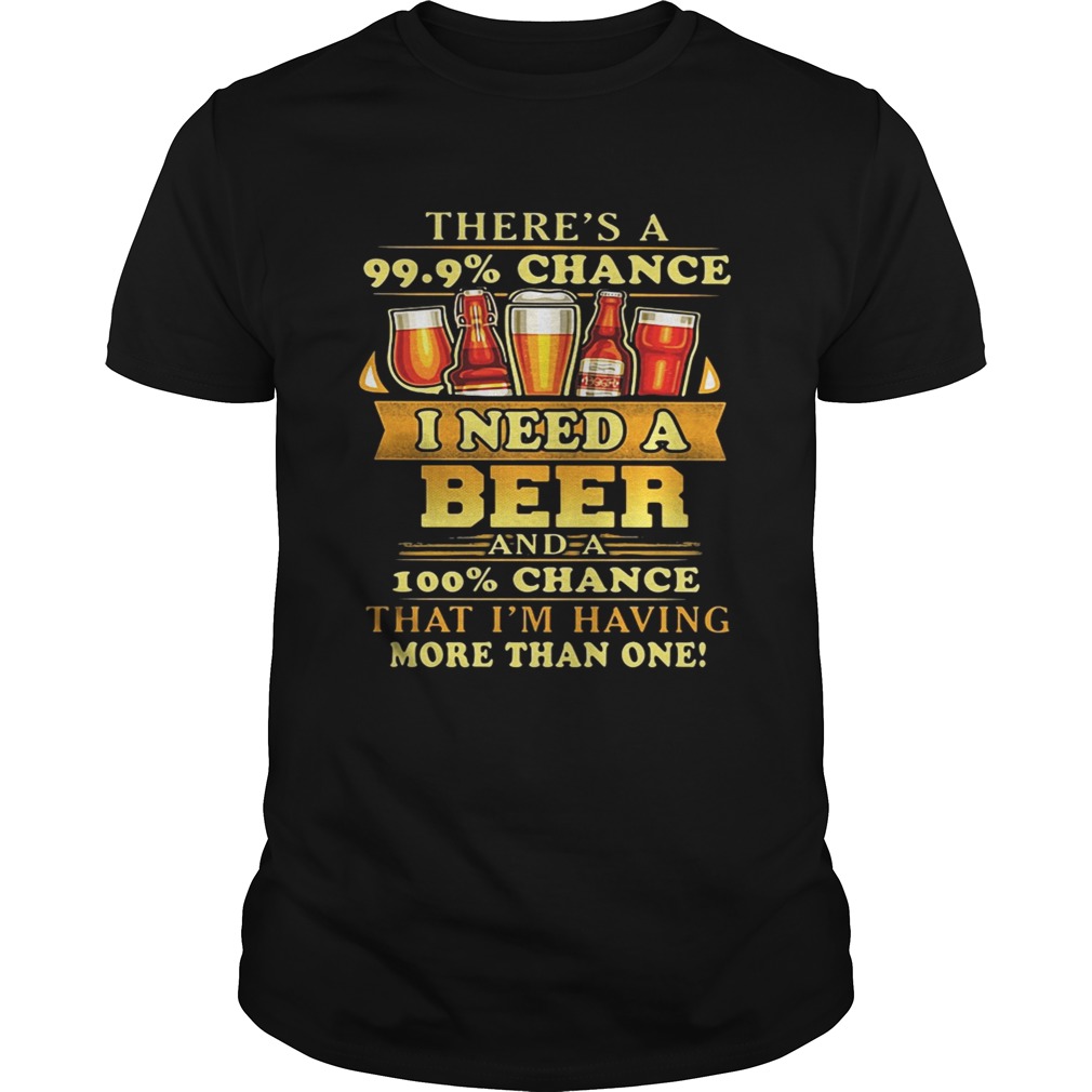 There’s a 99.9 chance I need a beer and a 100 chance that I’m having more than one shirts