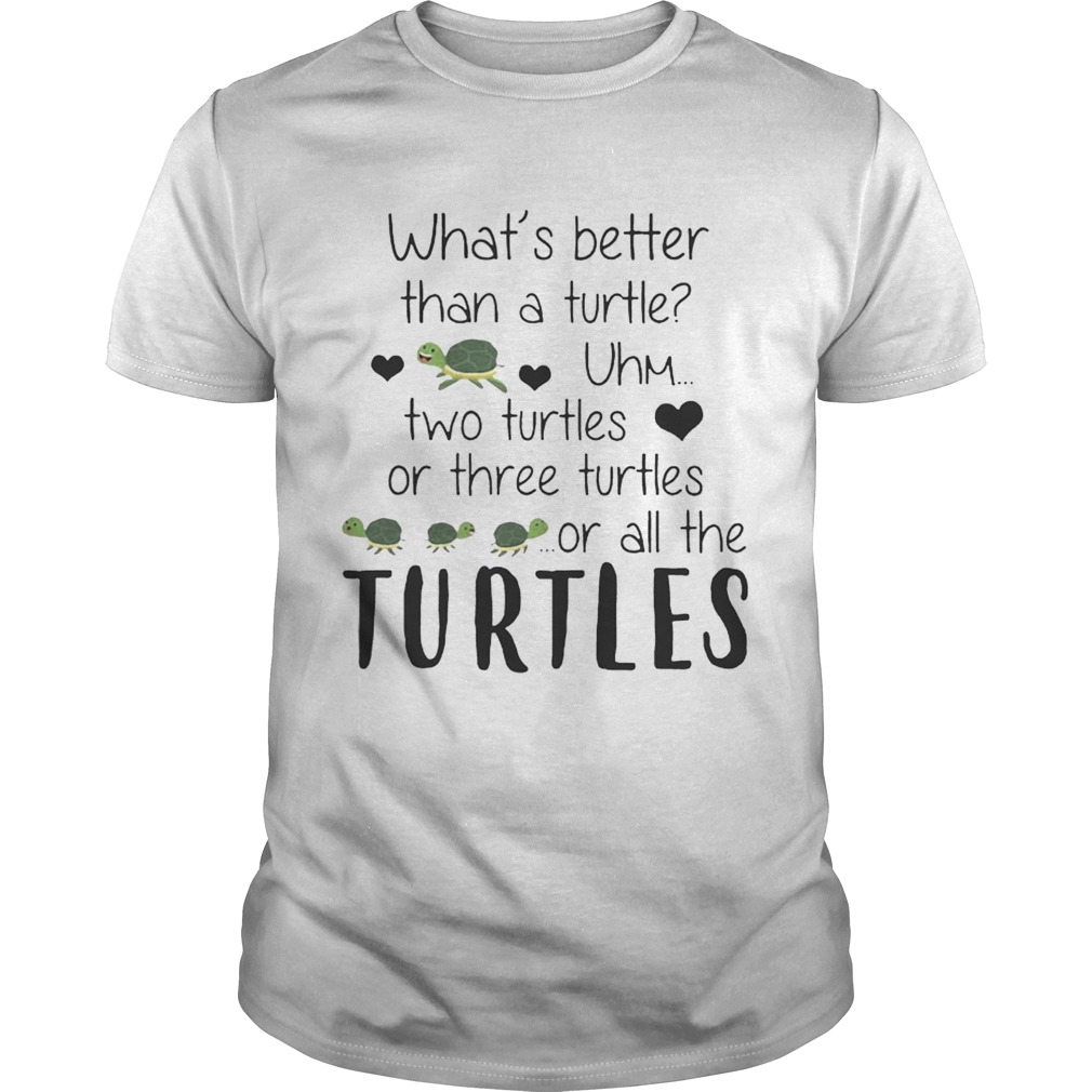 What’s Better Than A Turtle Uhm Two Turtles Or Three Turtles Or All The Turtles shirts