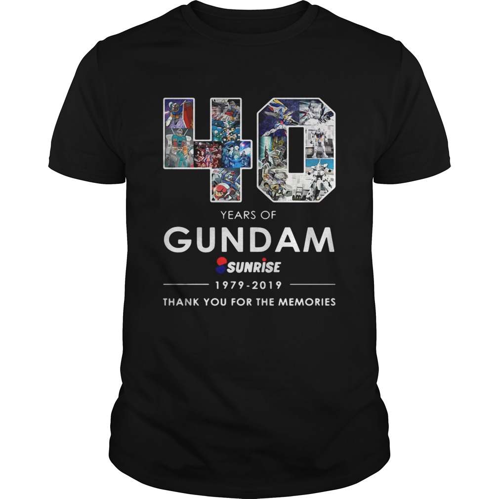 40 years of Gundam sunrise 19792019 thank you for the memories shirt