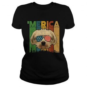 4th Of July Gifts Patriotic Maltese merica ladies tee