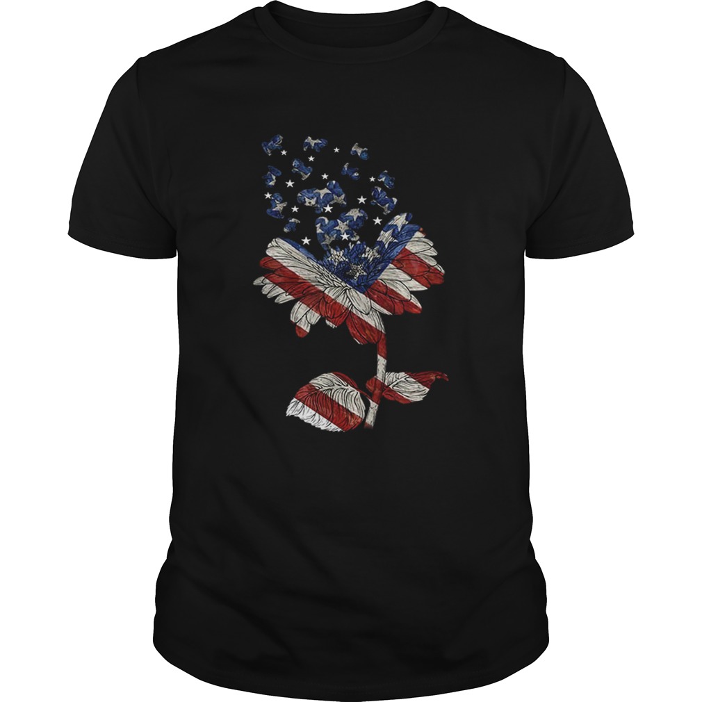 4th Of July Independence Day Flower Shih Tzu Dog shirt