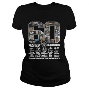 60 years of Oakland Raiders 1960 2020 signature thank you for the ladies tee