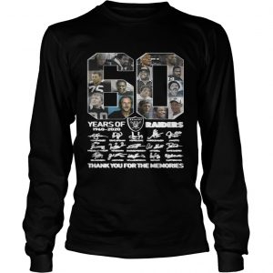 60 years of Oakland Raiders 1960 2020 signature thank you for the longsleeve tee