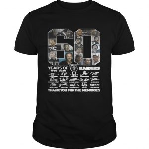 60 years of Oakland Raiders 1960 2020 signature thank you for the unisex