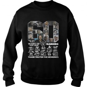 60 years of Oakland Raiders 1960 2020 signature thank you for thes sweatshirt