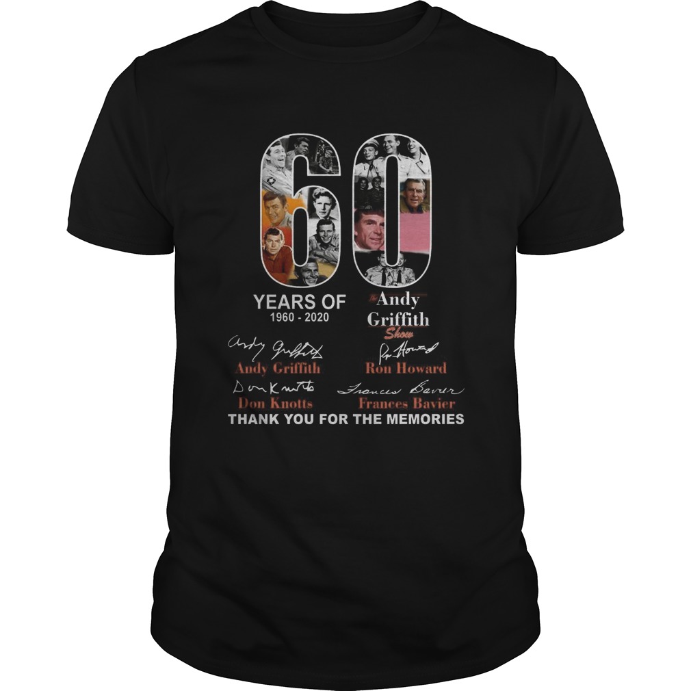 60 years of the Andy Griffith thank you for the memories shirt