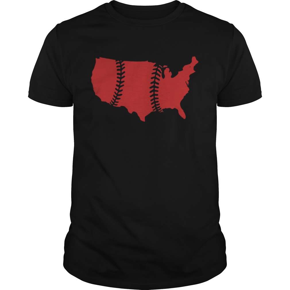 America Map Baseball Laces shirt