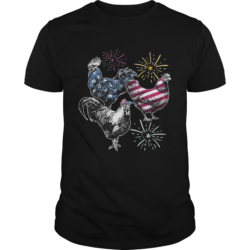 American Flag Chicken For Independence Day Funny T-shirts