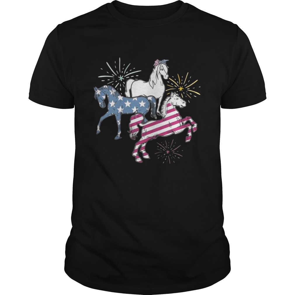 American Flag Horse For Independence Day Funny T-shirts