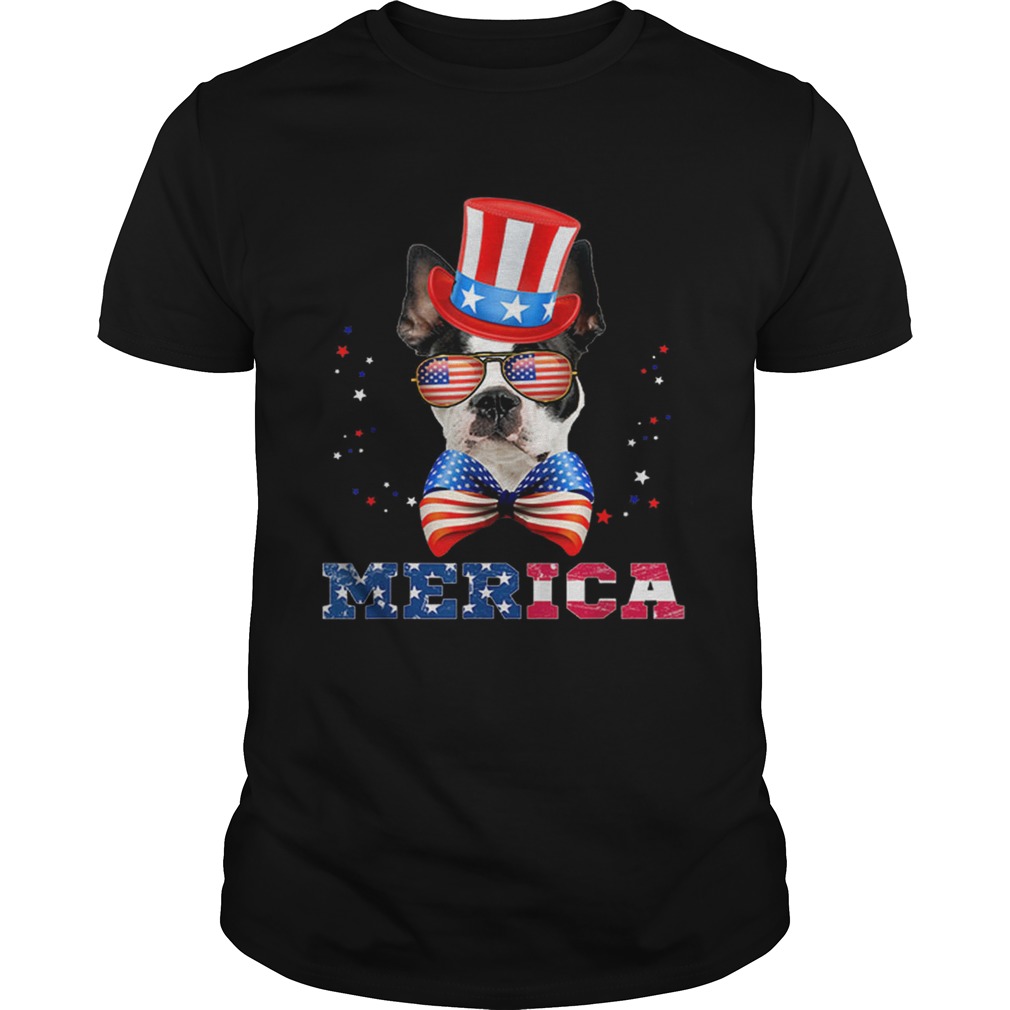 American Flag Merica Patriotic Boston Terrier 4th of July shirts