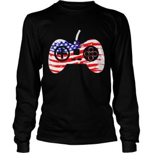 American Flag Video Game Controller Patriotic 4th of July longsleeve tee