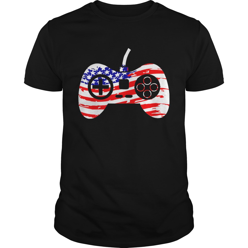 American Flag Video Game Controller Patriotic 4th of July shirts