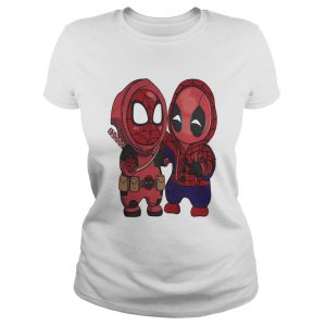 Baby Chibi Spiderman And Deadpool ladies tee