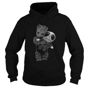 Baby Groot hug Jack Skellington hoodie