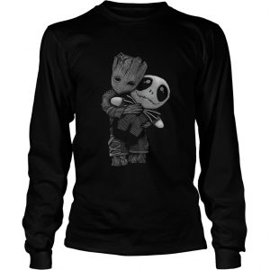 Baby Groot hug Jack Skellington longsleeve tee