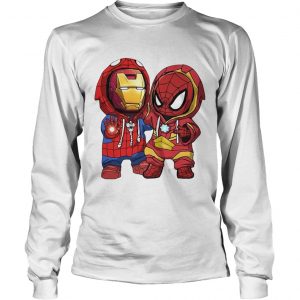 Baby Iron Man and baby Spiderman longsleeve tee