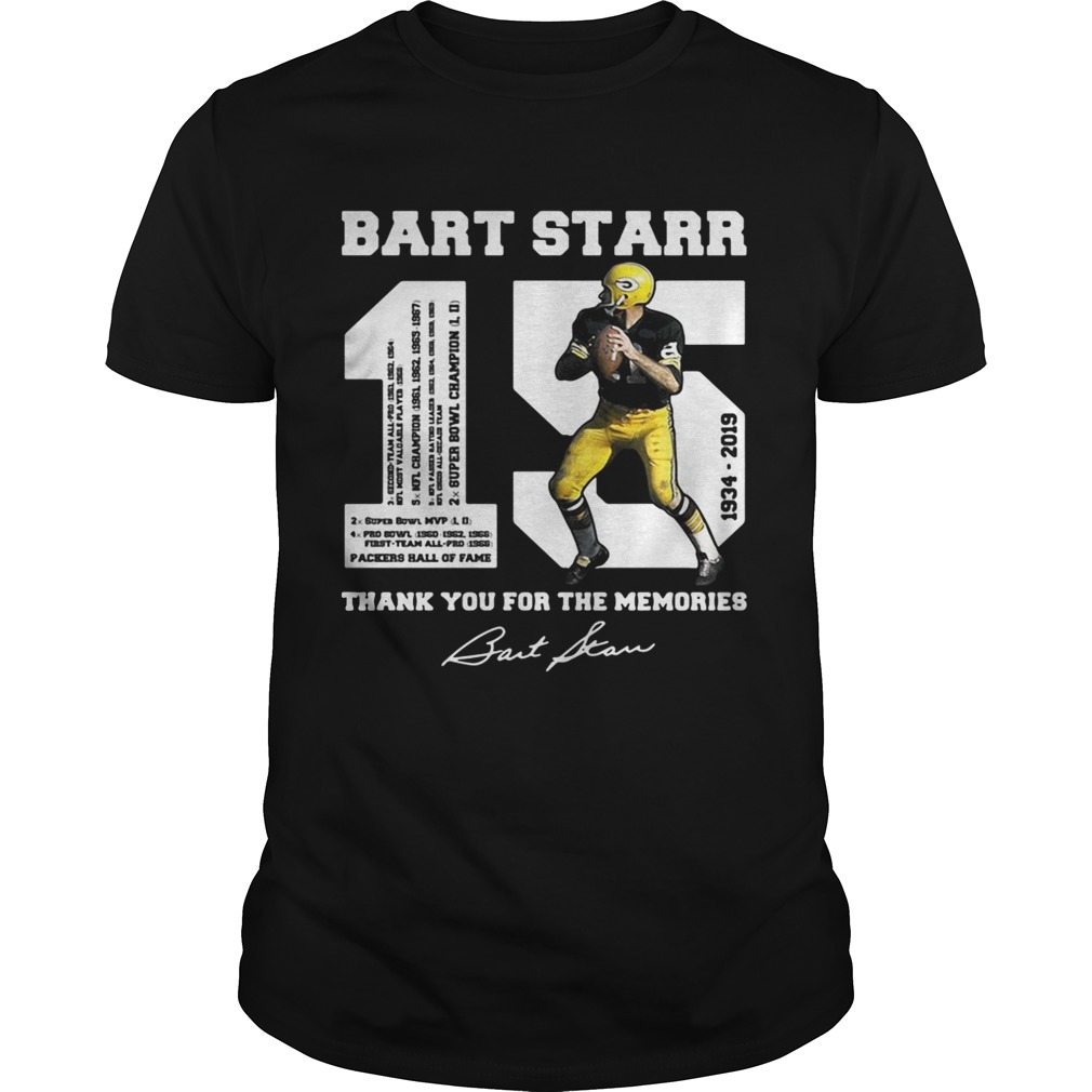 Bart Starr 15 1934 – 2019 thank you for the memories shirts