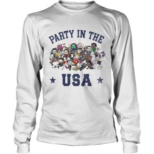 Chibi Marvel characters party in the USA longsleeve tee