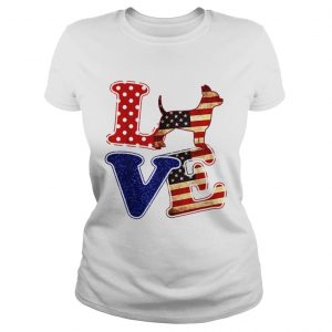 Chihuahua American Flag Patriotic Dog ladies tee