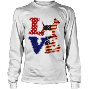 Chihuahua American Flag Patriotic Dog longsleeve tee