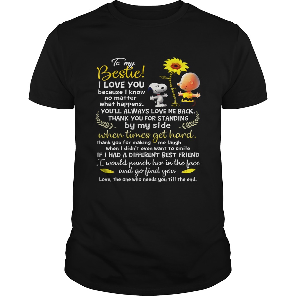 Cute Snoopy and charlie brown to be my bestie shirt