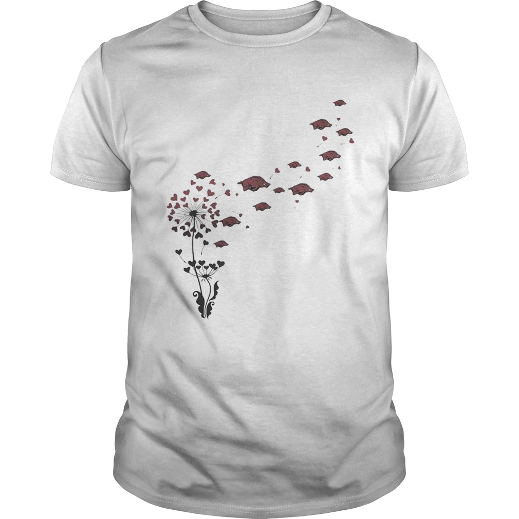 Dandelion heart flowers with boar petal shirts