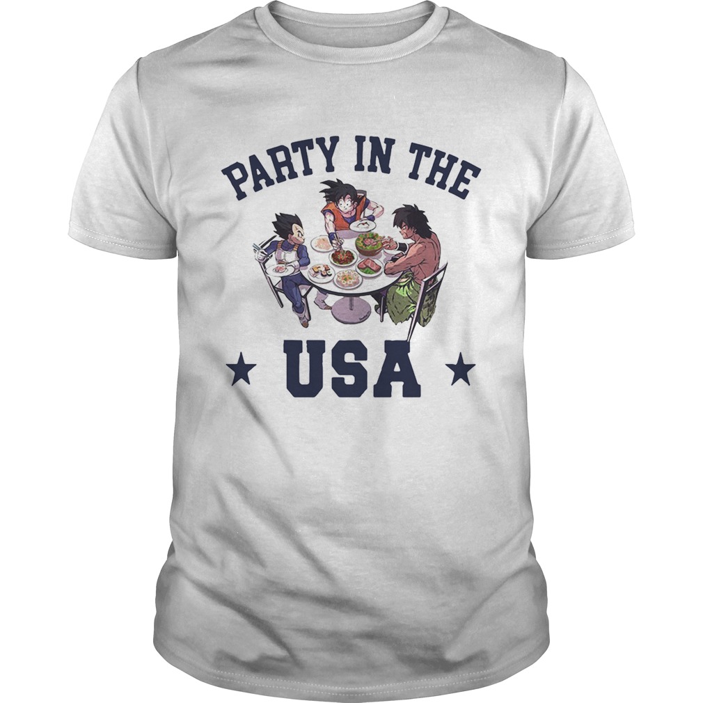 Dragon Ball characters party in the USA shirt