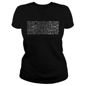 Educational chemistry with diagrams formulas and laboratory ladies tee