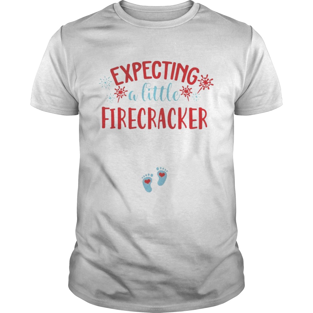 Expecting A Little Firecracker Funny Pregnancy Announcement 4th TShirt